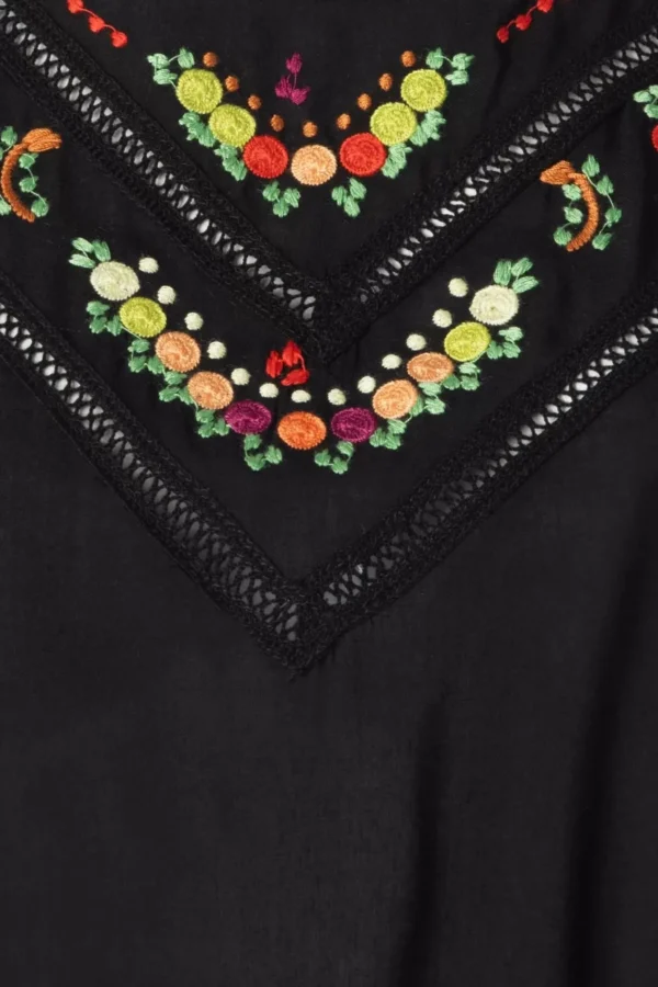 Store King Louie Selly Citrine Embroidery Top In Zwart
