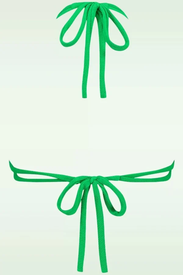 Flash Sale TC Beach Slide Triangle Bikini Top In Bright Green Relief