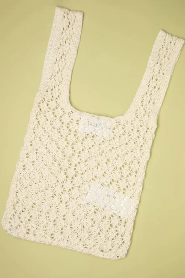 Outlet Compania Fantastica Small Crochet Tas In Creme