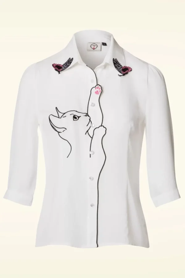 Flash Sale Banned Retro Snow Bird Blouse In Ivoorwit