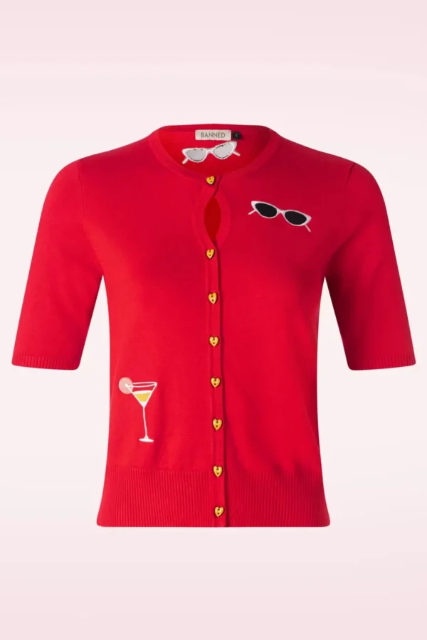 Sale Banned Retro Summer Lovin' Cardigan In Rood