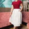 Fashion King Louie Suzette Rosa Broderie Anglaise Rok Met Plooien In Wit