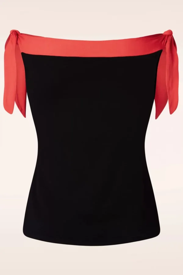 Cheap Banned Retro Sweet Summer Top In Zwart En Rood