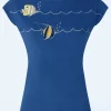 New Vixen Swimming Fish Short Sleeve Trui In Blauw