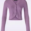 Best Vixen Textured Knit Crop Cardigan In Lila