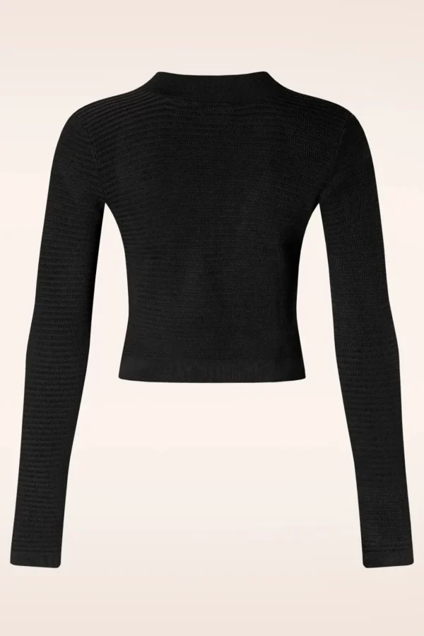 Cheap Vixen Textured Knit Crop Cardigan In Zwart