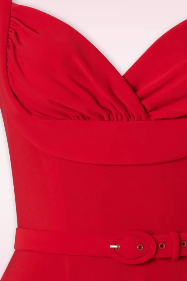 New Glamour Bunny The Gina Lee Swing Jurk In Scarlet Rood