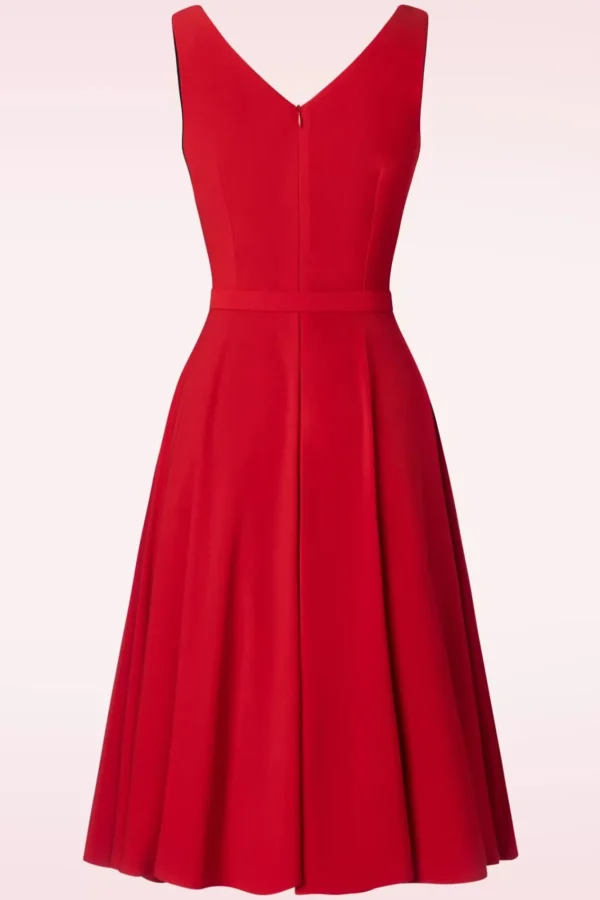 New Glamour Bunny The Gina Lee Swing Jurk In Scarlet Rood