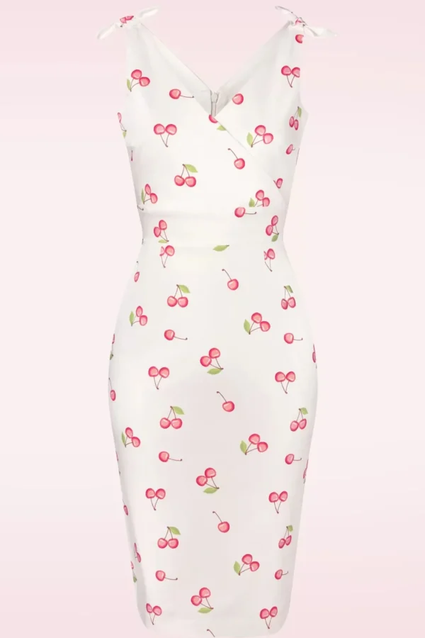 Discount Glamour Bunny The Harper Penciljurk Met Kersenprint In Wit