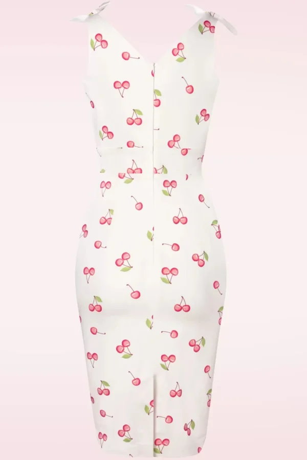 Discount Glamour Bunny The Harper Penciljurk Met Kersenprint In Wit