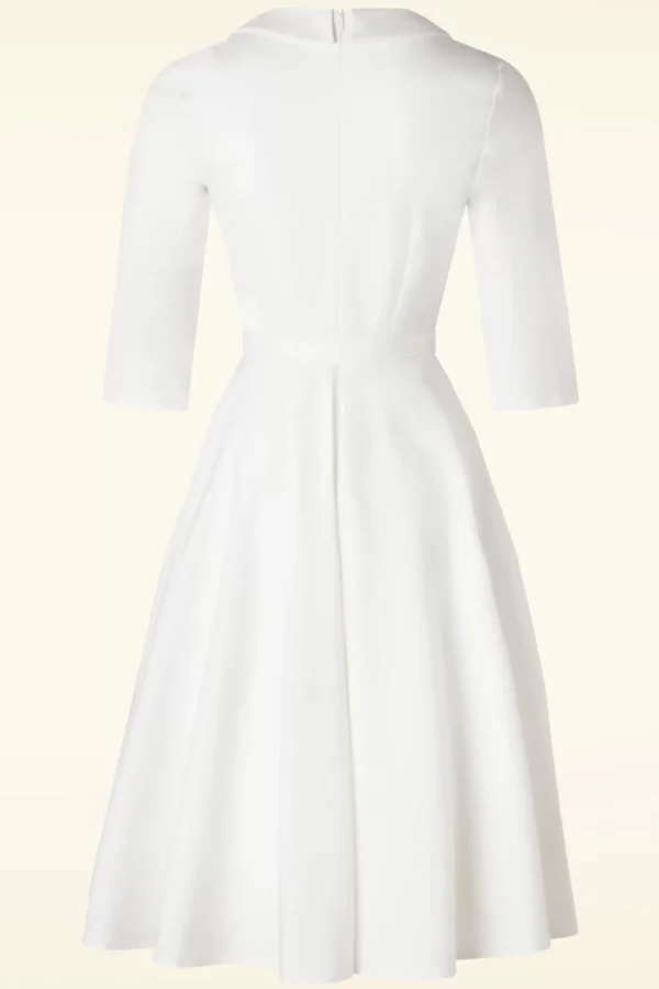 Store Vintage Diva The Jayne Swing Jurk In Gebroken Wit