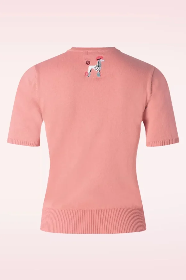 Sale Banned Retro The Kissing Poodles Cardigan In Roze