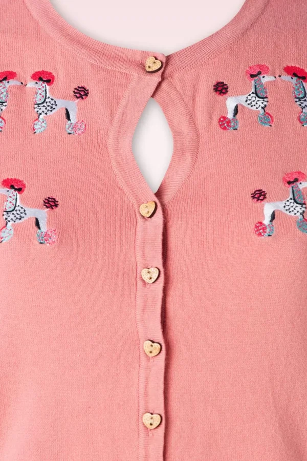 Sale Banned Retro The Kissing Poodles Cardigan In Roze