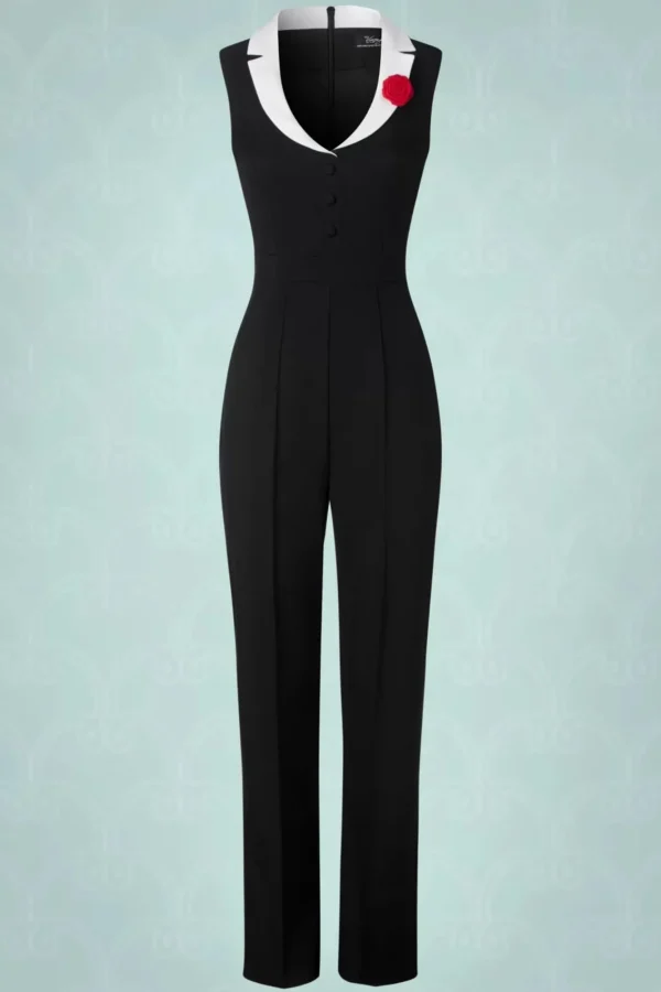 Cheap Vintage Diva The Luchia Jumpsuit In Zwart