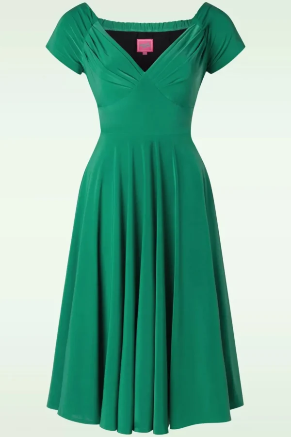 Shop Glamour Bunny The Marilyn Swing Jurk In Seafoam Groen