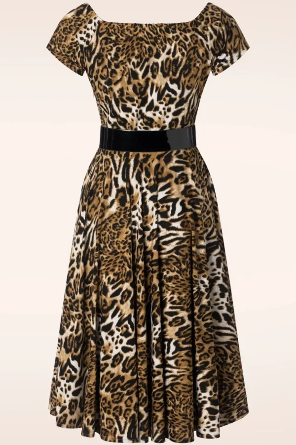 Sale Glamour Bunny The Marilyn Swing Jurk In Luipaard