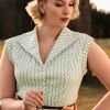 Online Banned Retro Tina Tile Blouse In Mintgroen