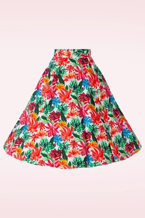 Online Topvintage Boutique Collection Topvintage Exclusief ~ Adriana Flower Swing Rok In Multi