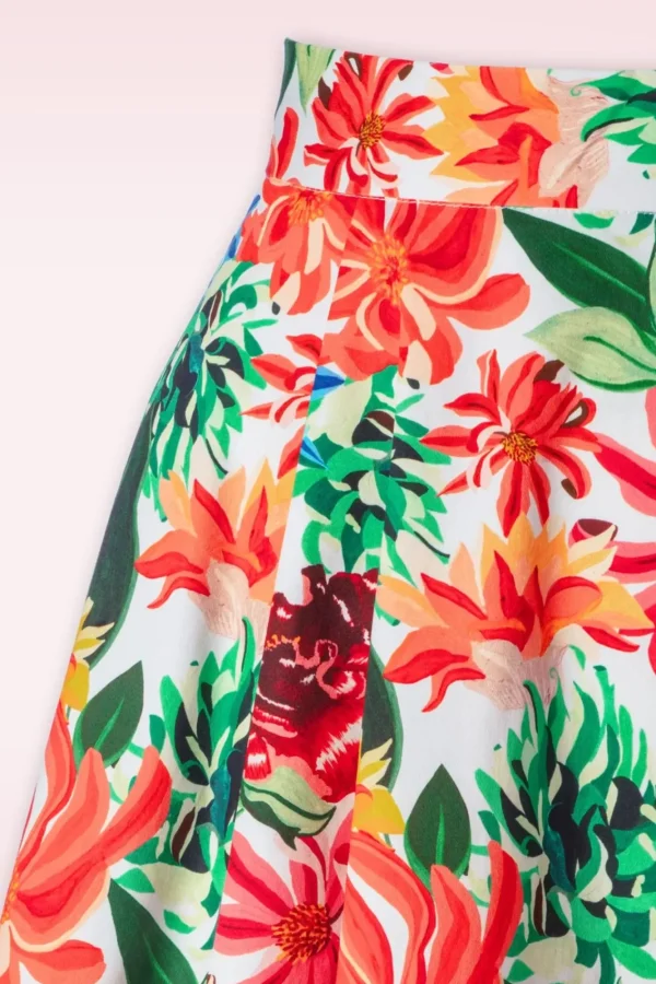 Online Topvintage Boutique Collection Topvintage Exclusief ~ Adriana Flower Swing Rok In Multi