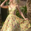 Best Topvintage Boutique Collection Topvintage Exclusive ~ Eliane Floral Swing Jurk In Lichtgeel