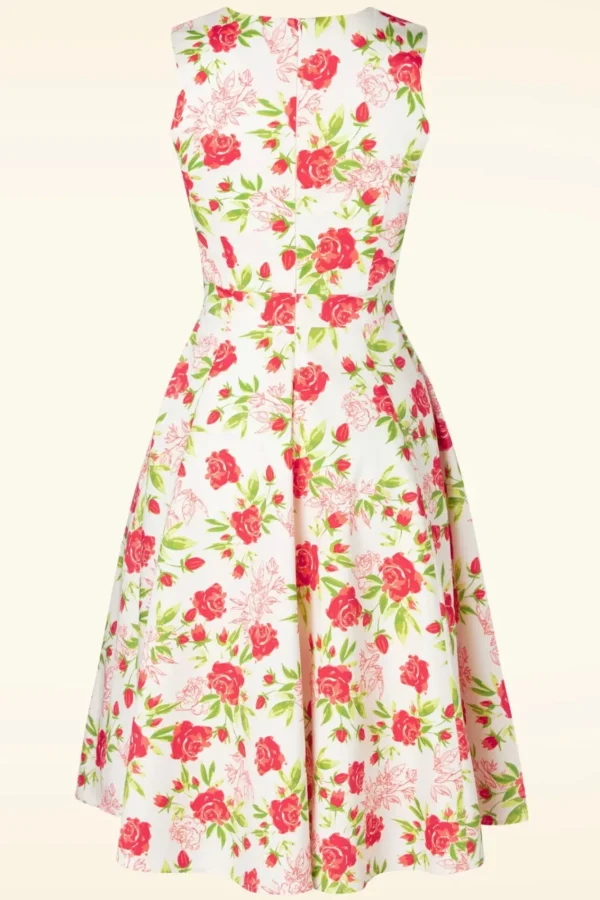 Sale Topvintage Boutique Collection Topvintage Exclusive ~ Eliane Rose Swing Jurk In Wit