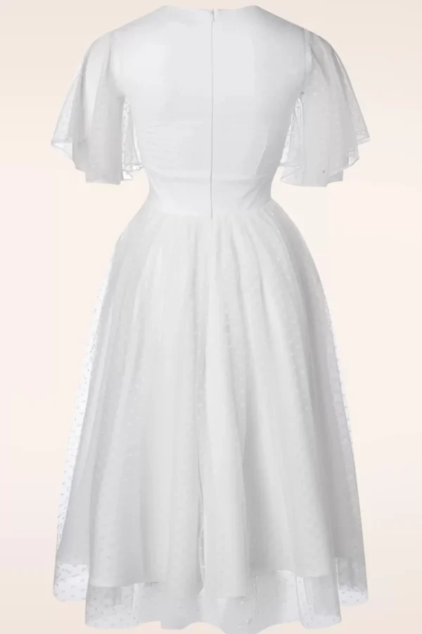 Best Sale Topvintage Boutique Collection Topvintage Exclusive ~ Holly Bridal Swing Jurk In Wit