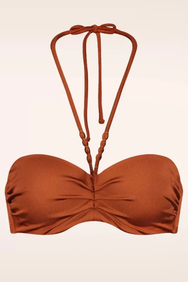 Sale Cyell Treasure Padded Bikini Top In Cederhout Bruin