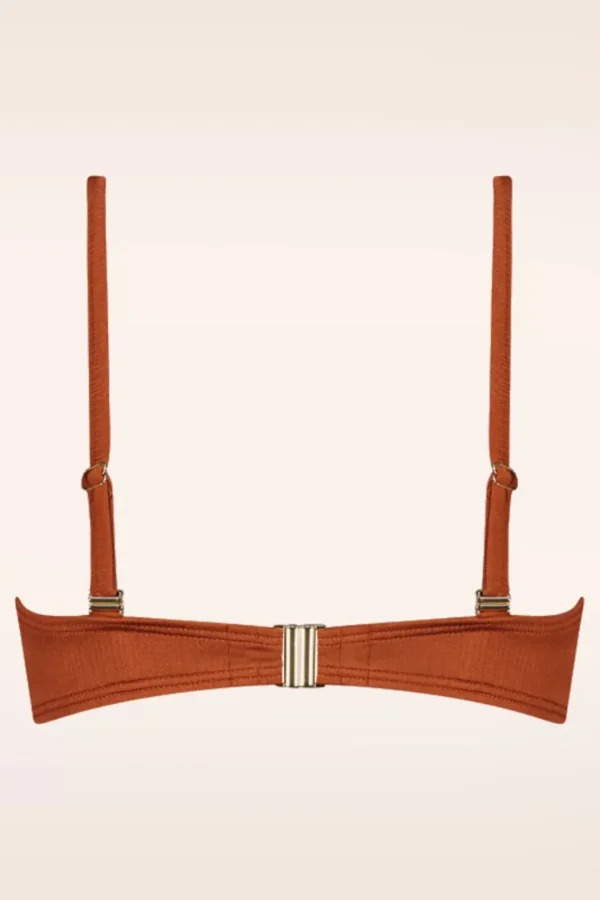 Sale Cyell Treasure Padded Bikini Top In Cederhout Bruin