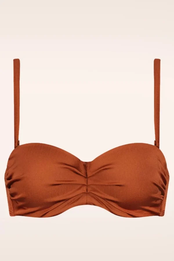 Sale Cyell Treasure Padded Bikini Top In Cederhout Bruin