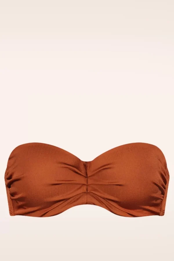 Sale Cyell Treasure Padded Bikini Top In Cederhout Bruin