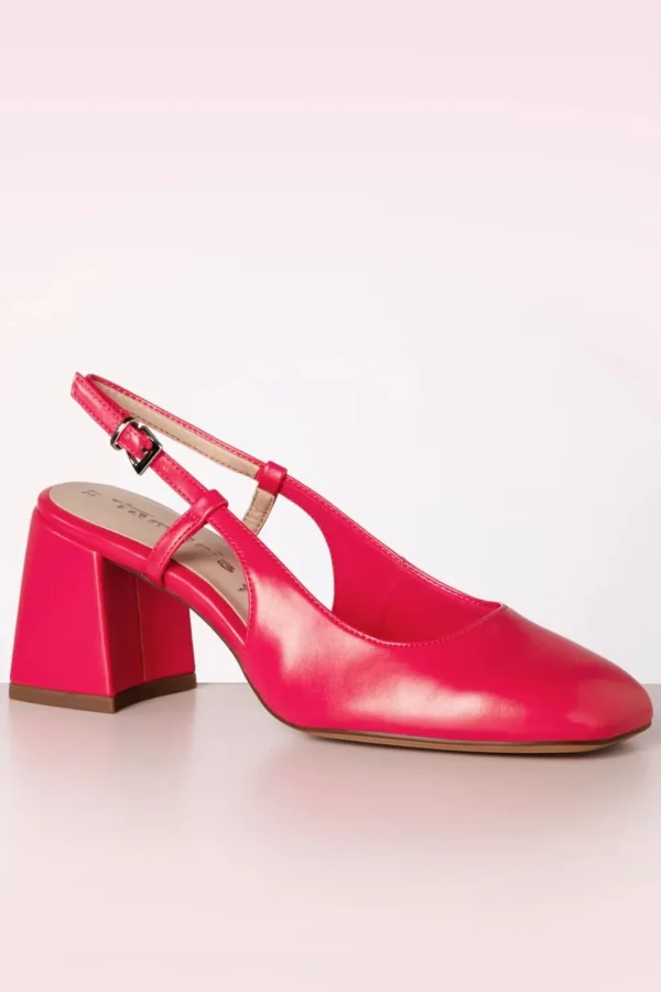 Shop Tamaris Trinny Vegan Slingback Pumps In Punch Roze