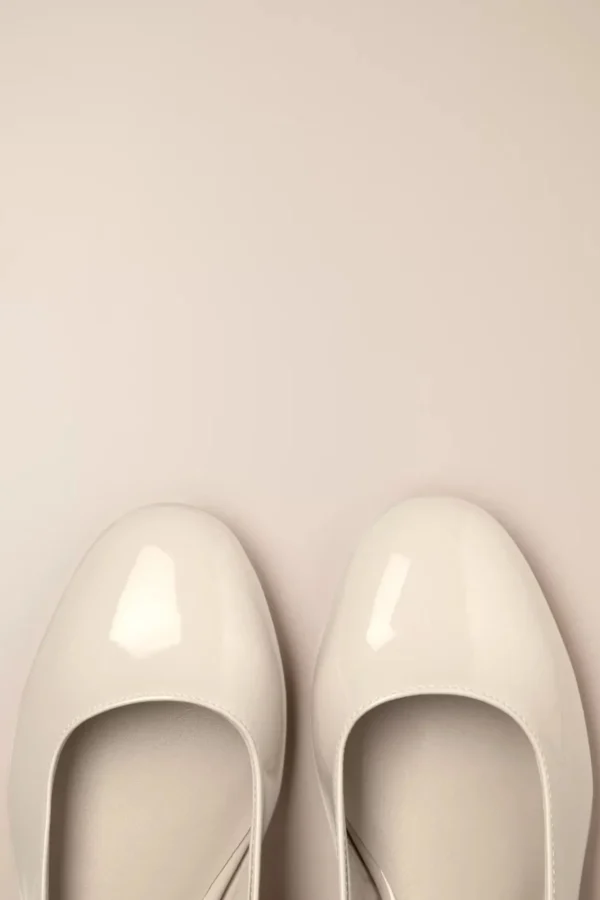 New Tamaris Trixie Lak Ballerina Pumps In Creme