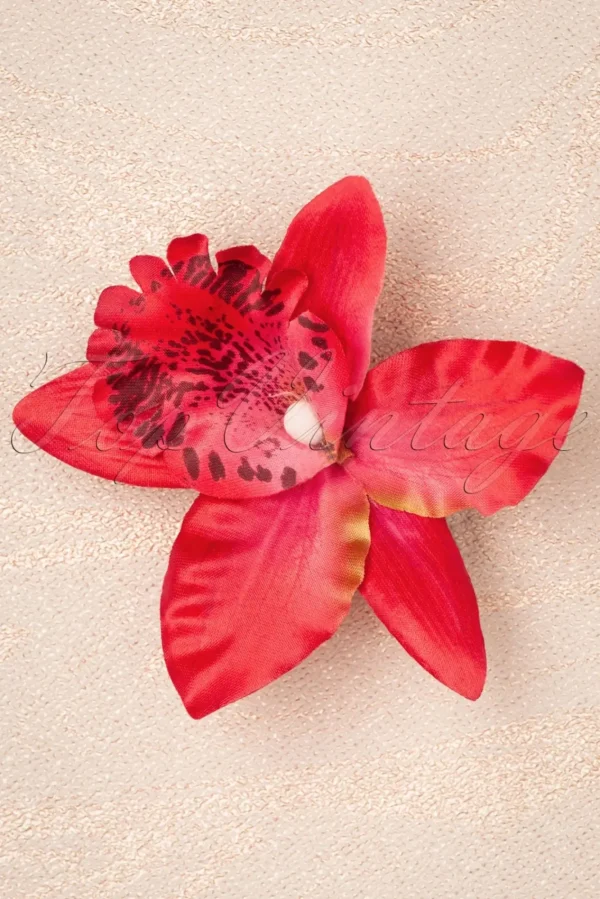 Outlet Topvintage Boutique Collection Tropical Vibes Haarbloemclip In Rood