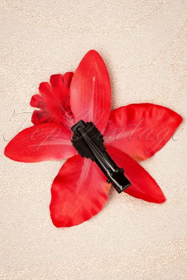 Outlet Topvintage Boutique Collection Tropical Vibes Haarbloemclip In Rood