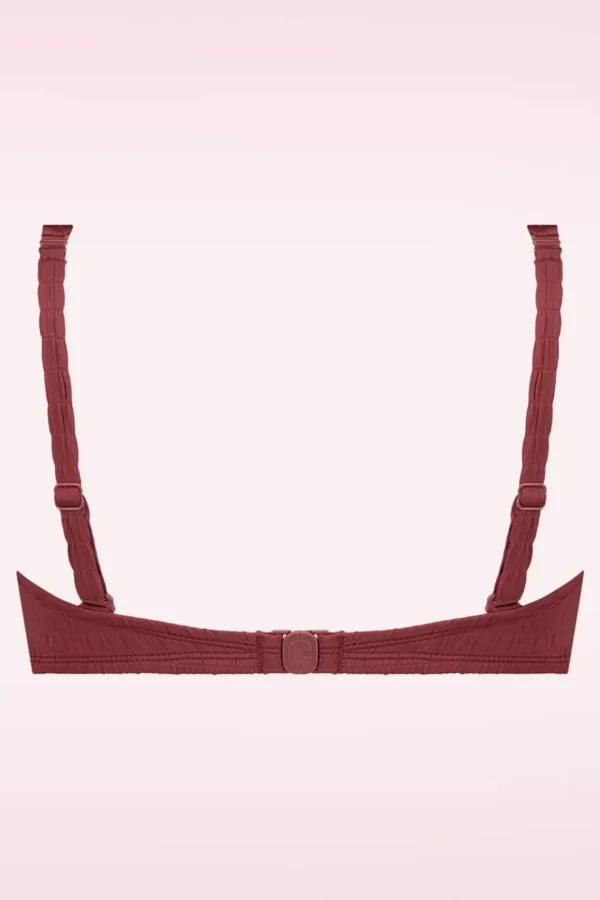 Shop TC Beach Twisted Bikinitop In Donkerrood