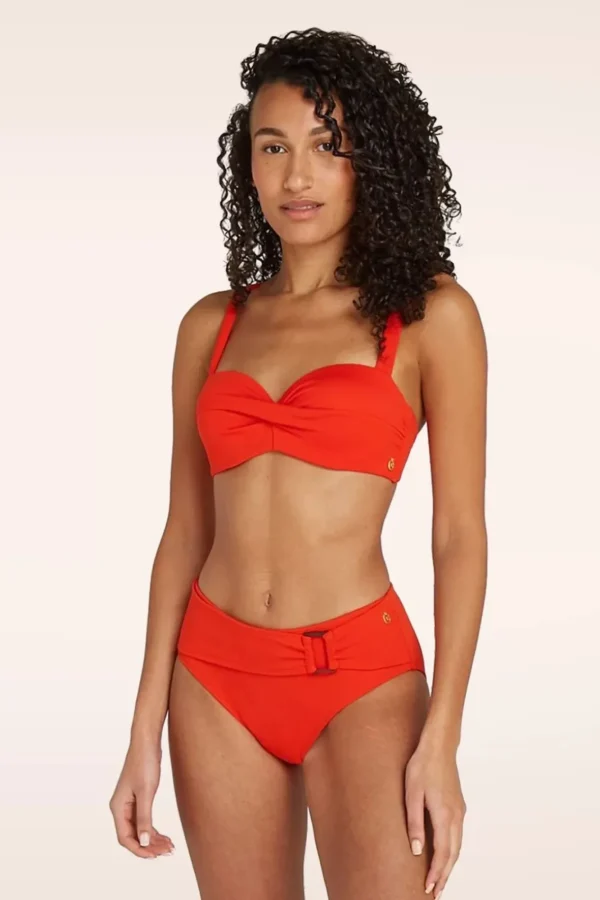 Online TC Beach Twisted Bikinitop In Zomers Rood