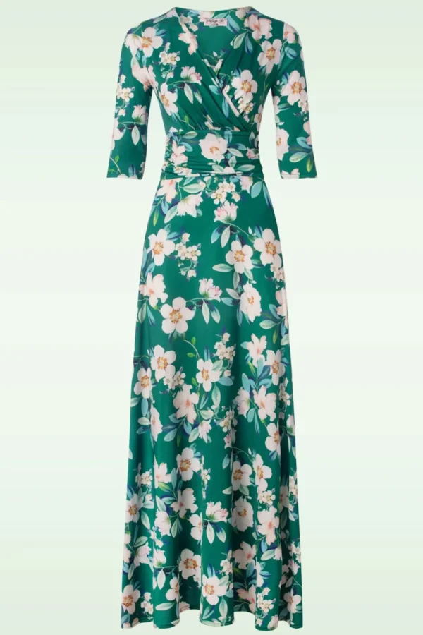 Flash Sale Vintage Chic for Topvintage Valentina Flower Maxi Jurk In Groen