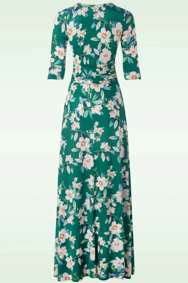 Flash Sale Vintage Chic for Topvintage Valentina Flower Maxi Jurk In Groen