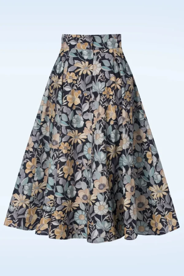 Sale Miss Candyfloss Vania Lee Floral Skirt In Navy