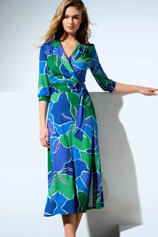 Outlet K-Design Vera Crossover Maxi Jurk In Blauw En Groen