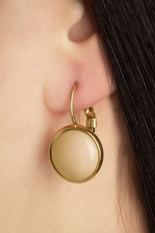 Sale Urban Hippies Vergulde Dot Oorbellen In Biscotti Beige