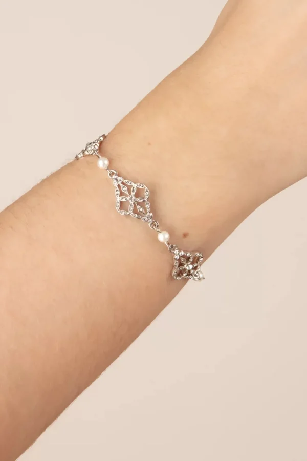 Online Lovely Victorian Filigraan Armband In Zilver En Glas