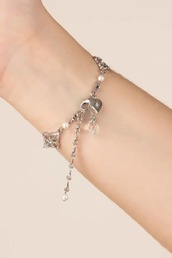 Online Lovely Victorian Filigraan Armband In Zilver En Glas