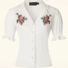 Cheap Vixen Vintage Geborduurde Bloemenblouse In Wit