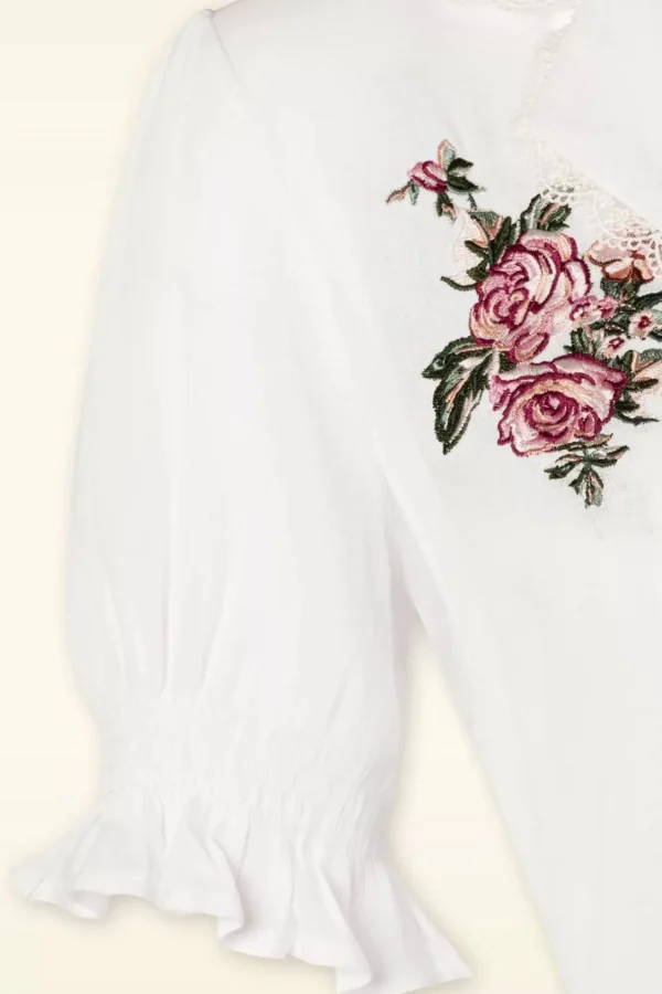 Cheap Vixen Vintage Geborduurde Bloemenblouse In Wit