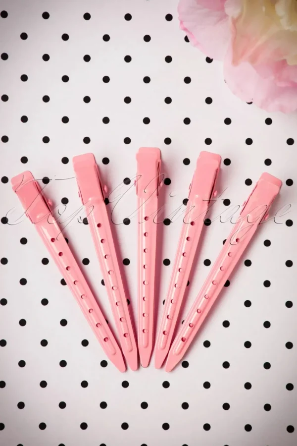Clearance Lauren Rennells Vintage Haarstyling: Hollywood Duckbill Clipettes In Roze