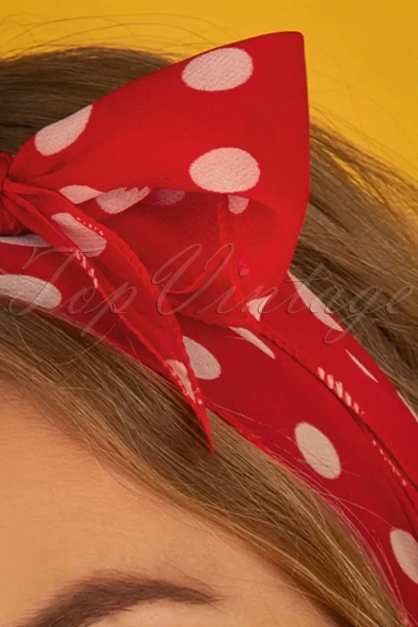 Best Sale ZaZoo Vintage Retro Polka Dot Haarsjaal In Rood