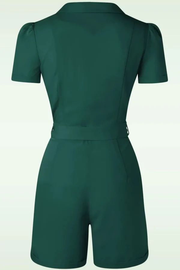 Fashion Banned Retro Viola Playsuit In Donker Groen