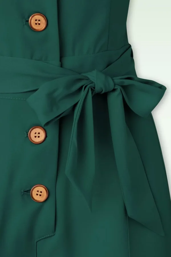 Fashion Banned Retro Viola Playsuit In Donker Groen