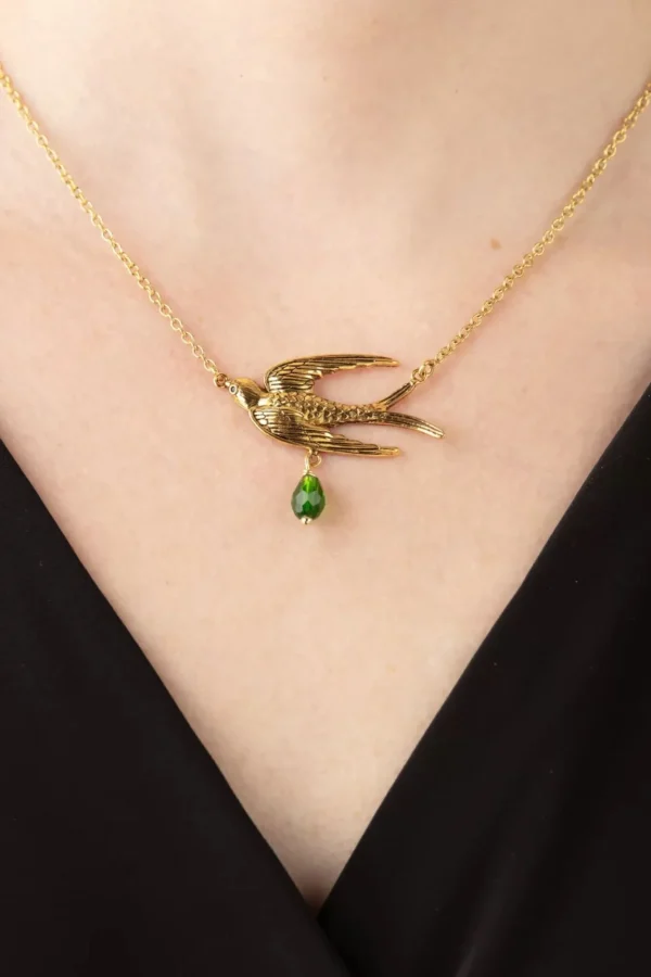 Clearance Urban Hippies Vogel Ketting In Goud En Groen